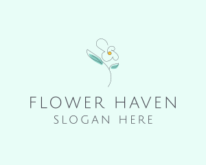 Delicate Flower Outline logo design