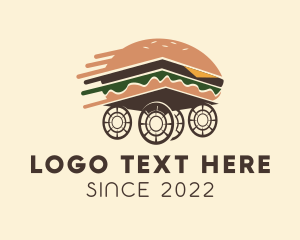Food Stall - Express Hamburger Delivery logo design