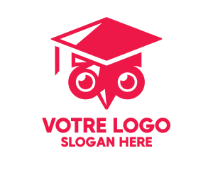 Red - Graduate Owl Bird logo design