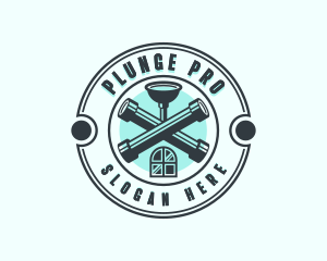 Plunger - Pipe Plumbing Plunger logo design