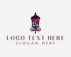 Home Decor - Stained Glass Lamp logo design