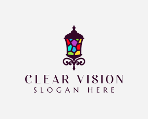 Stained Glass Lamp logo design