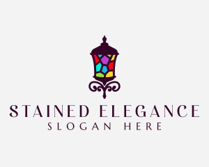 Stained Glass Lamp logo design