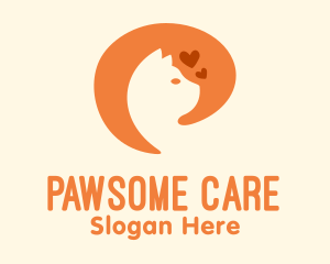 Orange Cat Pet Care logo design