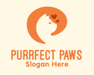 Orange Cat Pet Care logo design