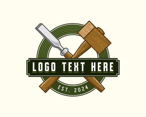 Craft - Chisel Mallet Carpentry logo design