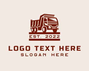 Courier - Maroon Dump Truck logo design