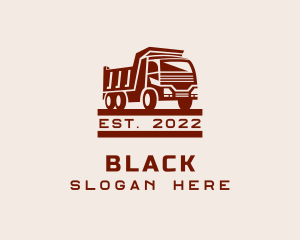 Trailer - Maroon Dump Truck logo design