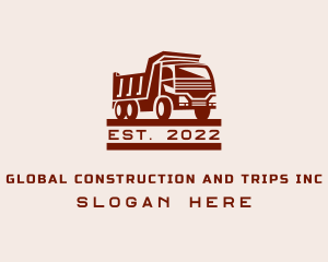 Trailer - Maroon Dump Truck logo design
