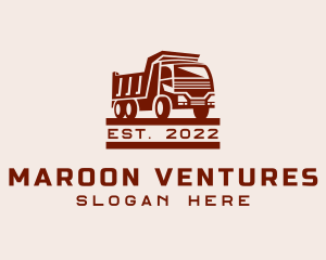 Maroon - Maroon Dump Truck logo design