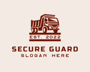 Delivery - Maroon Dump Truck logo design