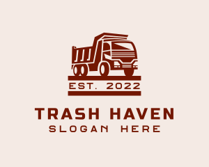 Maroon Dump Truck logo design