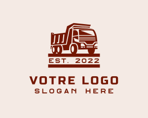 Express - Maroon Dump Truck logo design