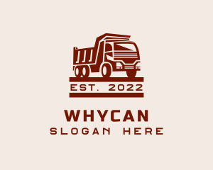 Freight - Maroon Dump Truck logo design