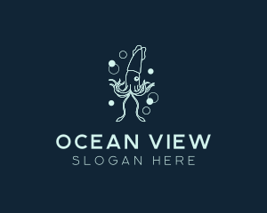 Wild Ocean Squid logo design