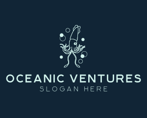 Wild Ocean Squid logo design