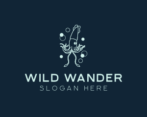 Wild Ocean Squid logo design