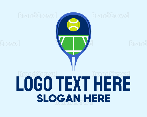 Tennis Ball Racket Court Logo