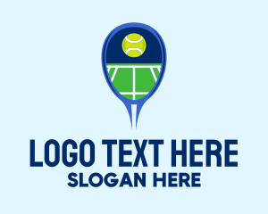 Tennis Racket - Tennis Ball Racket Court logo design