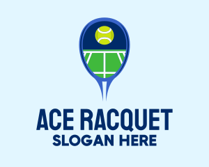 Racquet - Tennis Ball Racket Court logo design