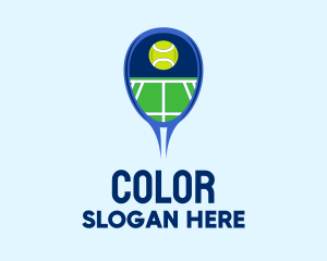 Athlete - Tennis Ball Racket Court logo design