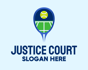 Court - Tennis Ball Racket Court logo design