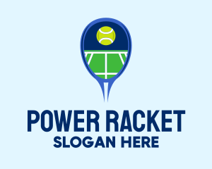 Racket - Tennis Ball Racket Court logo design