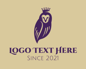 Queen - Royalty King Owl logo design