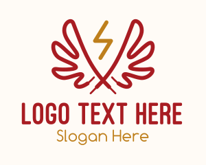 Trainers - Wing Lightning Shoelace logo design