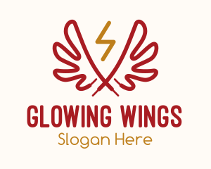 Wing Lightning Shoelace logo design