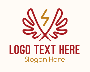 Sportswear - Wing Lightning Shoelace logo design
