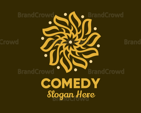 Golden Flower Decoration Logo