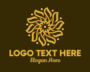 Terrarium - Golden Flower Decoration logo design