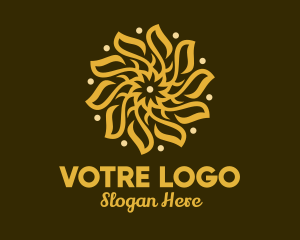 Golden Flower Decoration Logo