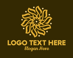 Biology - Golden Flower Decoration logo design