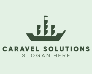 Caravel - Maritime Caravel Ship logo design