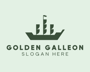 Galleon - Maritime Caravel Ship logo design