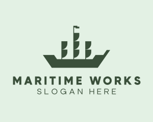 Maritime Caravel Ship logo design