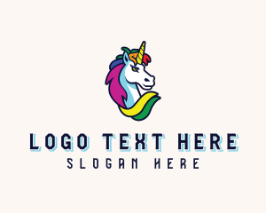 Lgbt - Unicorn Gaming Pegasus logo design