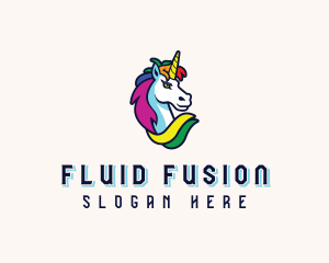 Bisexual - Unicorn Gaming Pegasus logo design