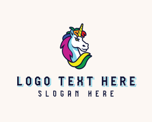 Bisexual - Unicorn Gaming Pegasus logo design