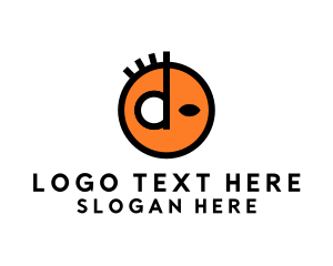 Text - Person Head Side Profile logo design
