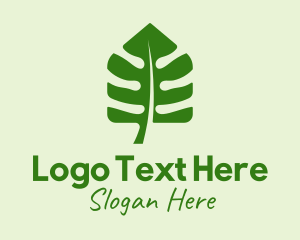 Green - Plant Leaf House logo design