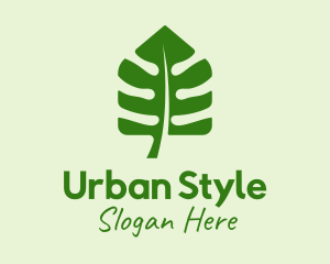 Real Estate Agent - Plant Leaf House logo design