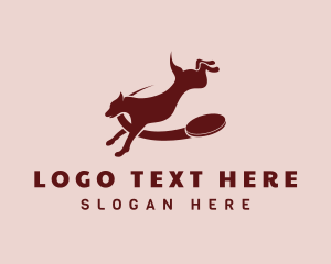 Animal - Frisbee Dog Animal logo design
