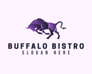 Purple Wild Buffalo logo design