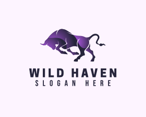 Purple Wild Buffalo logo design