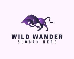 Purple Wild Buffalo logo design