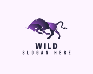 Horns - Purple Wild Buffalo logo design