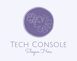 Purple Flower Embroidery Logo